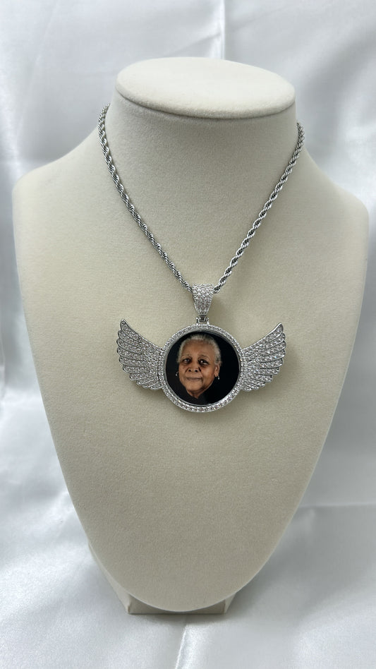 Custom Wing Photo Pendant