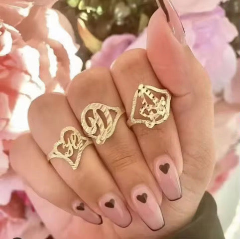 Initial Heart Ring